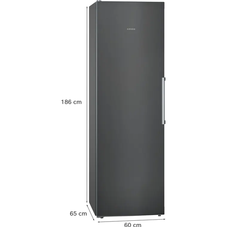 SIEMENS iQ300, Refrigerador de libre instalación, 186 x 60 cm, Acero negro antihuellas 5