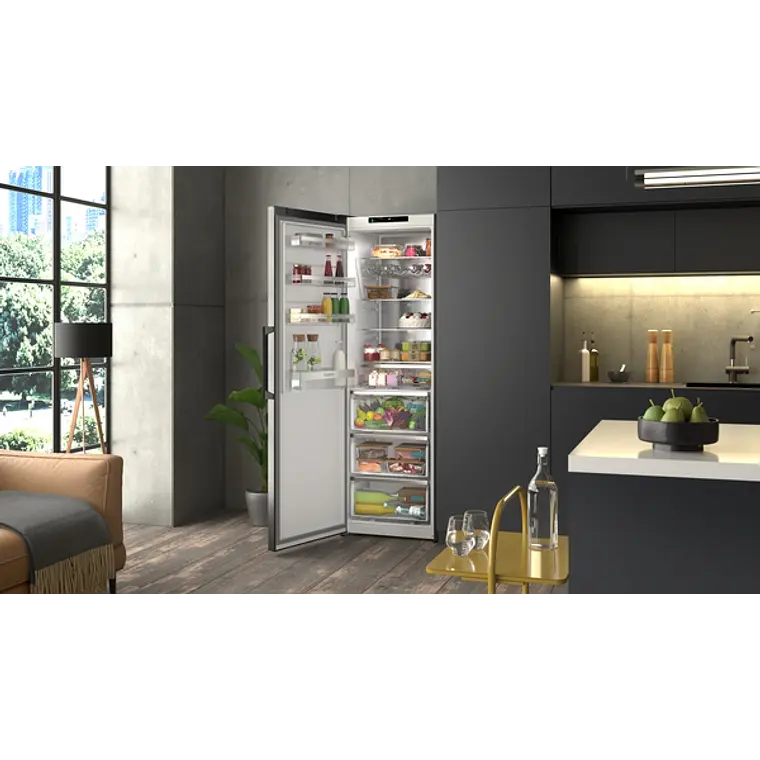 SIEMENS iQ300, Refrigerador de libre instalación, 186.2 x 59.5 cm, Acero negro antihuellas 4