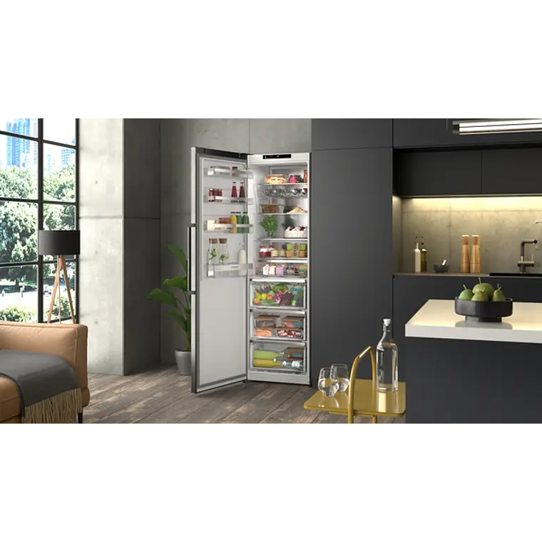 SIEMENS iQ500, Refrigerador de libre instalación, 186.2 x 59.5 cm, Acero negro antihuellas 4