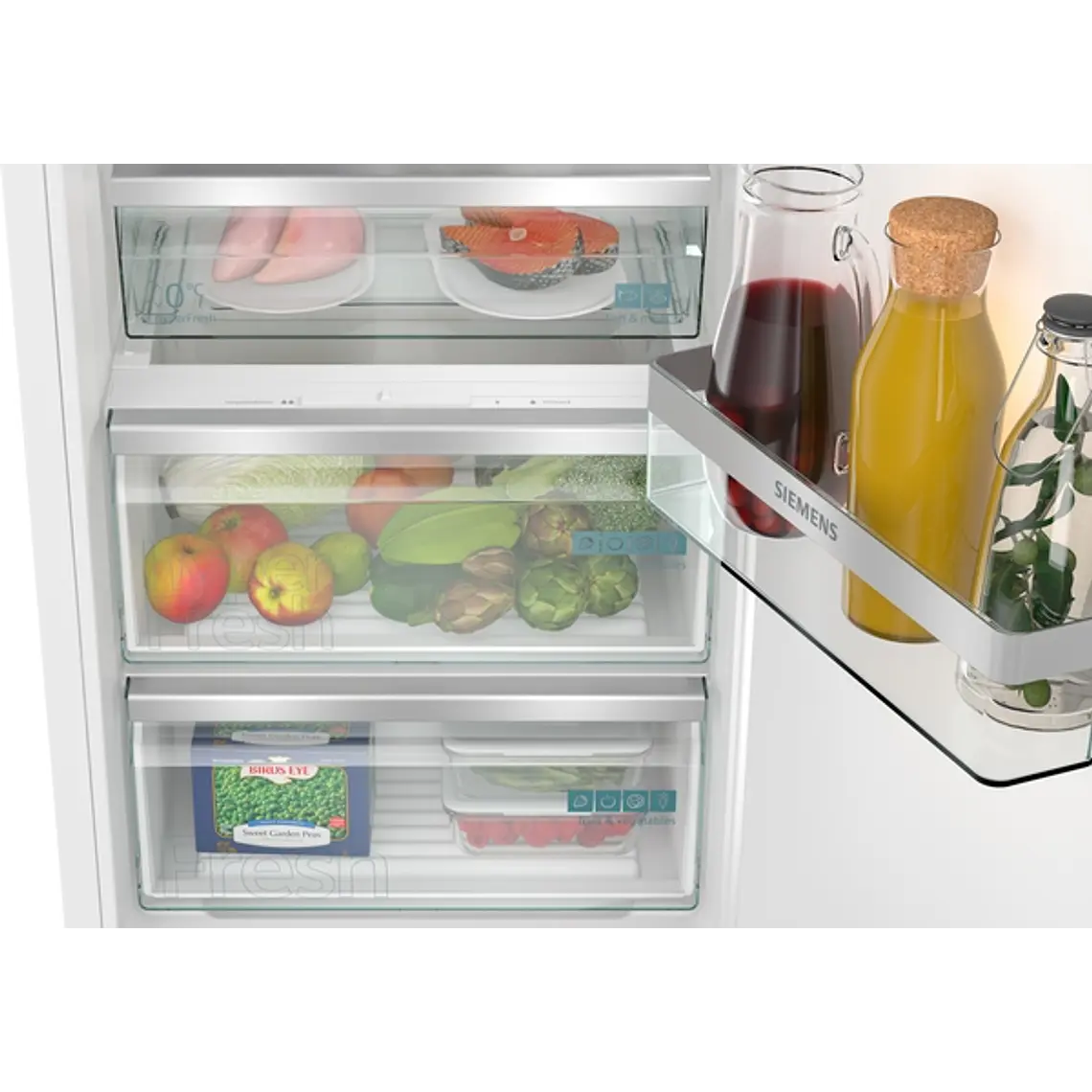 SIEMENS iQ500, Refrigerador integrable, 177.2 x 55.8 cm, Cierre SoftClose con puerta fija 5