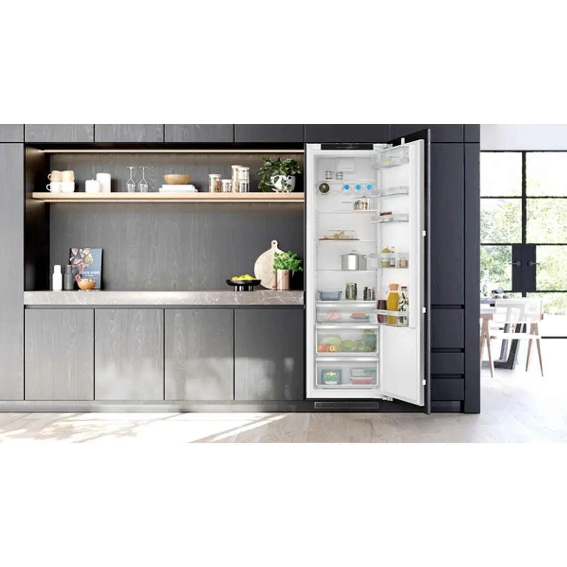 SIEMENS iQ500, Refrigerador integrable, 177.2 x 55.8 cm, Cierre SoftClose con puerta fija 4