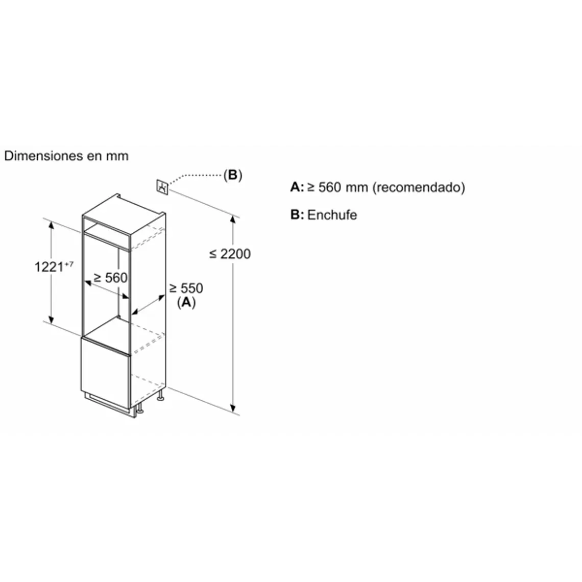 SIEMENS iQ500, Refrigerador integrable, 122.1 x 55.8 cm, Cierre SoftClose con puerta fija 11