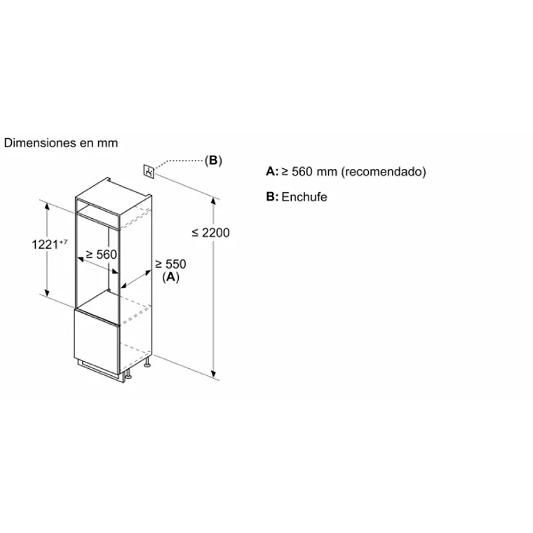 SIEMENS iQ500, Refrigerador integrable, 122.1 x 55.8 cm, Cierre SoftClose con puerta fija 11
