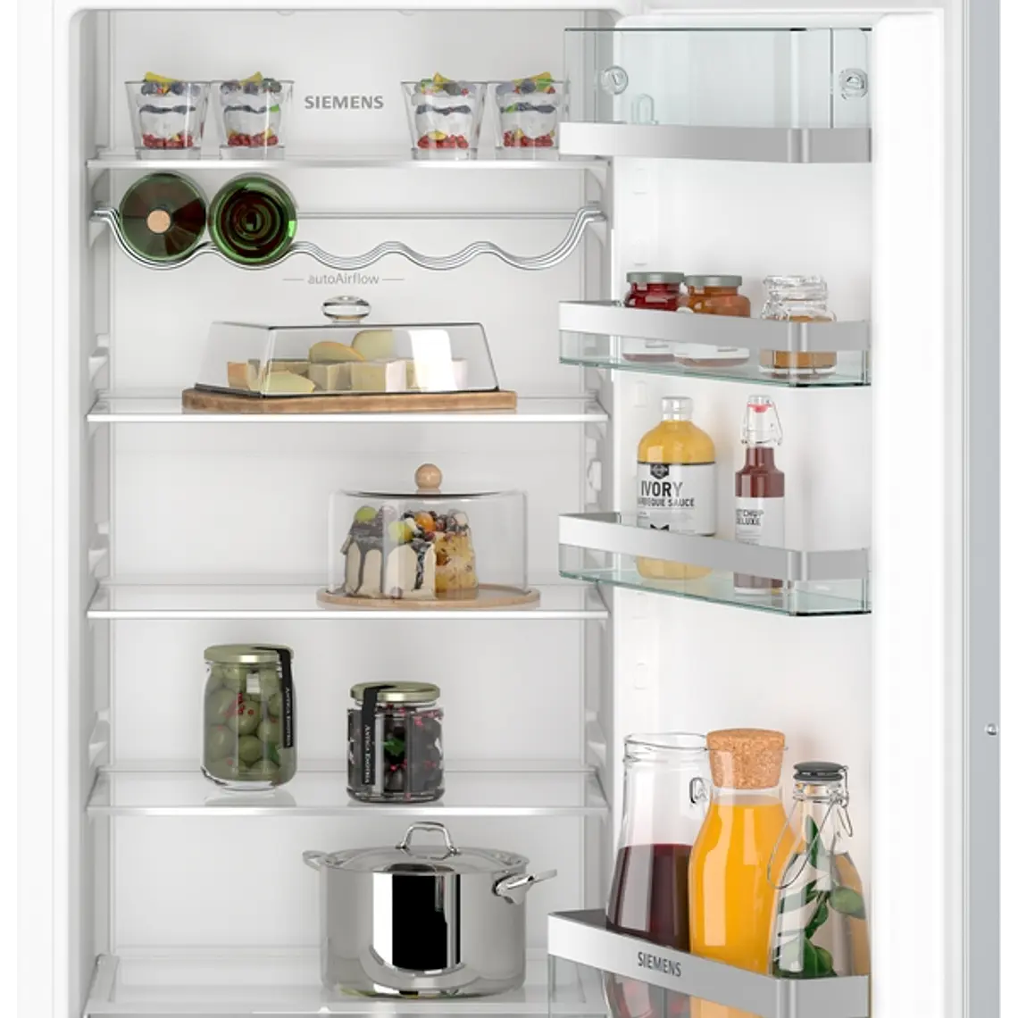 SIEMENS iQ500, Refrigerador integrable, 122.1 x 55.8 cm, Cierre SoftClose con puerta fija 3