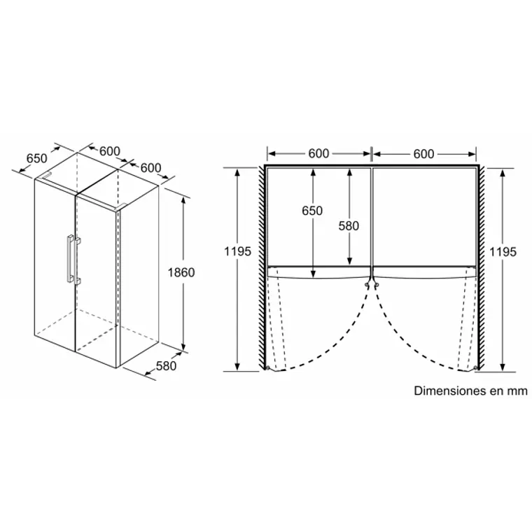 Set de refrigerador y congelador de 1 puerta y accesorio, GS36NVIEP + KS36VVIEP + KS39ZAL00 5