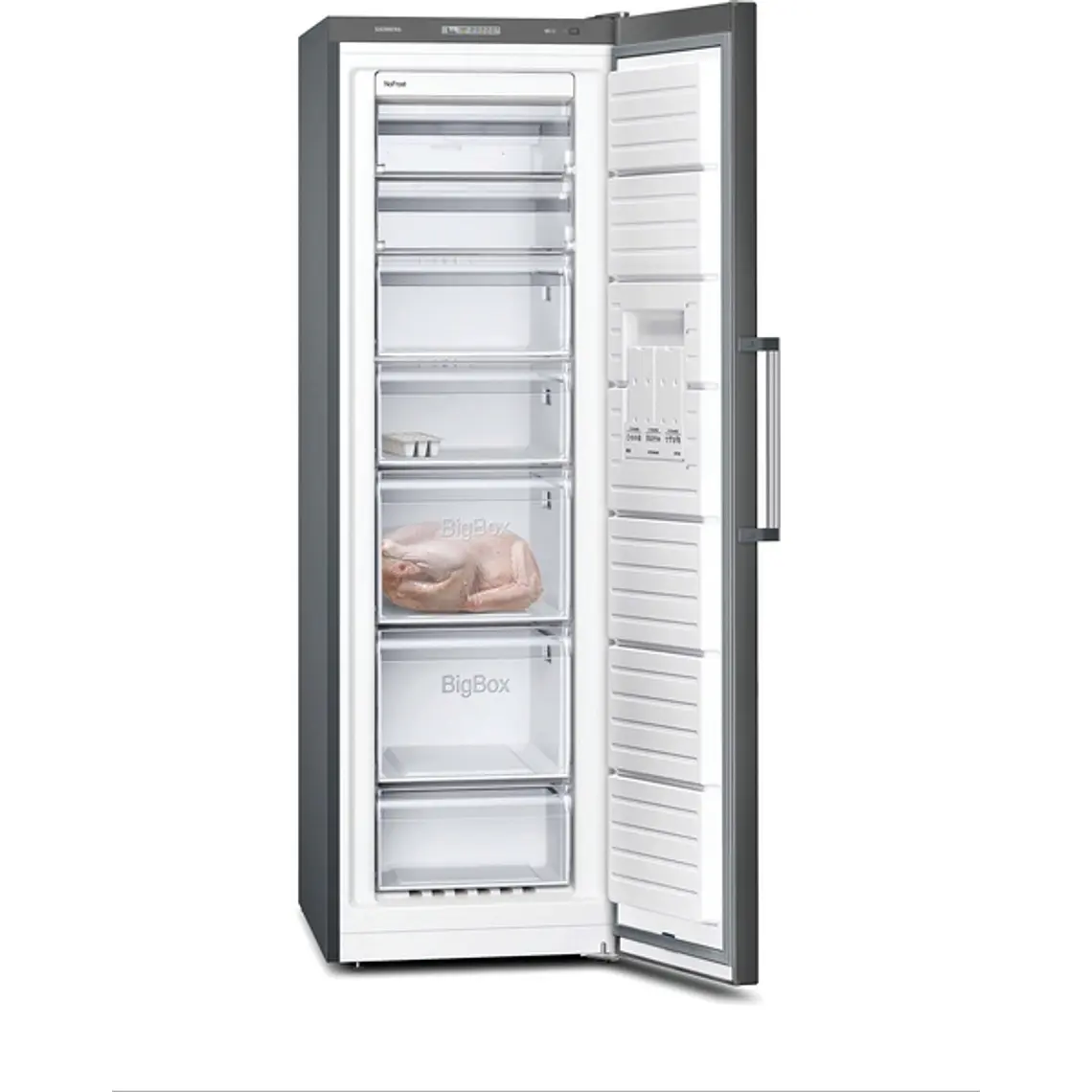 SIEMENS iQ300, Congelador de libre instalación, 186 x 60 cm, Acero negro antihuellas 2