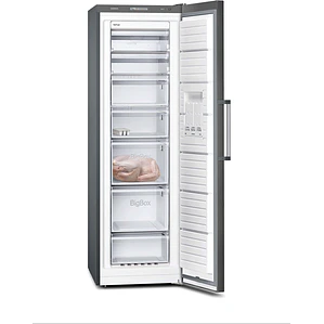 SIEMENS iQ300, Congelador de libre instalación, 186 x 60 cm, Acero negro antihuellas