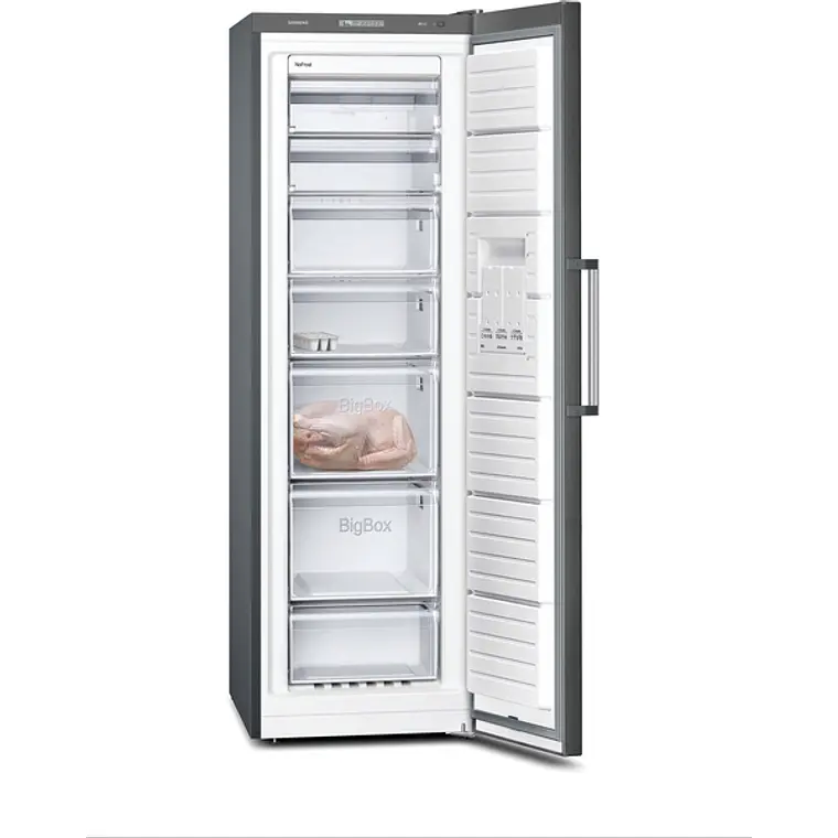 SIEMENS iQ300, Congelador de libre instalación, 186 x 60 cm, Acero negro antihuellas 2