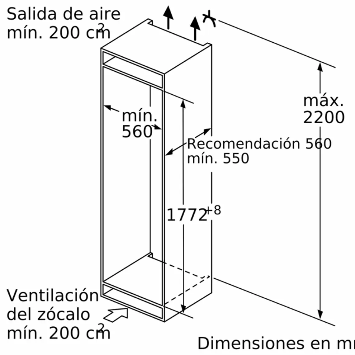 SIEMENS iQ500, Congelador integrable, 177.2 x 55.8 cm, Cierre SoftClose con puerta fija 9