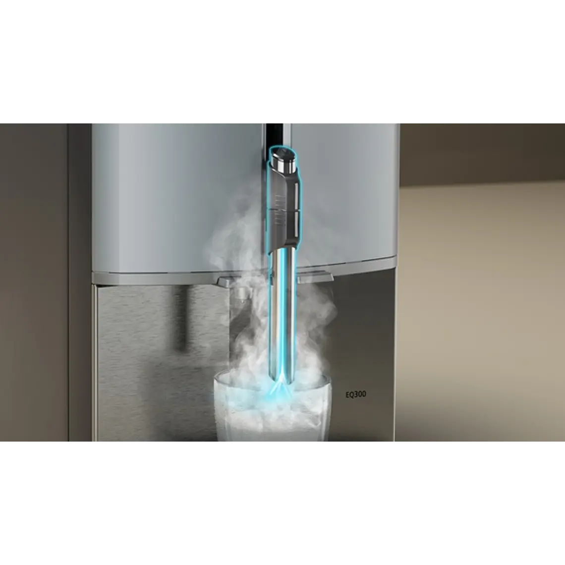 SIEMENS Cafetera superautomática, EQ300, Acero inoxidable metálico 6