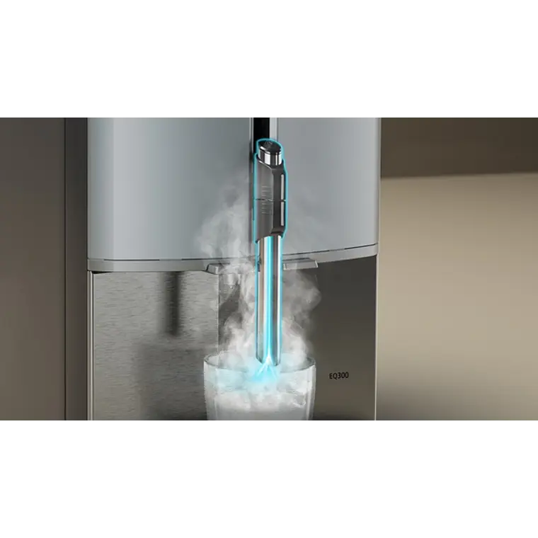 SIEMENS Cafetera superautomática, EQ300, Acero inoxidable metálico 6