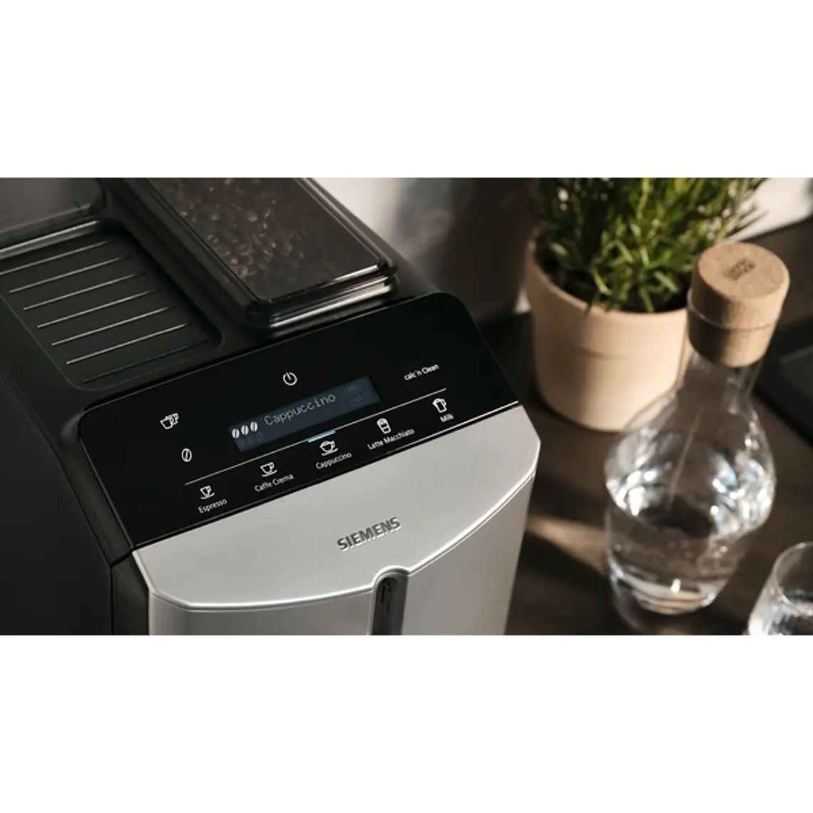 SIEMENS Cafetera superautomática, EQ300, Acero inoxidable metálico 4
