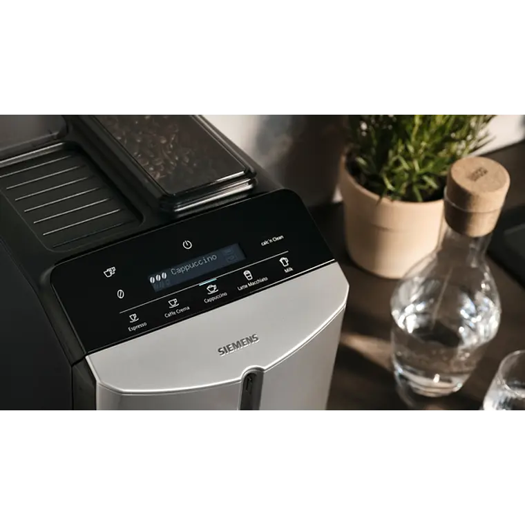 SIEMENS Cafetera superautomática, EQ300, Acero inoxidable metálico 4
