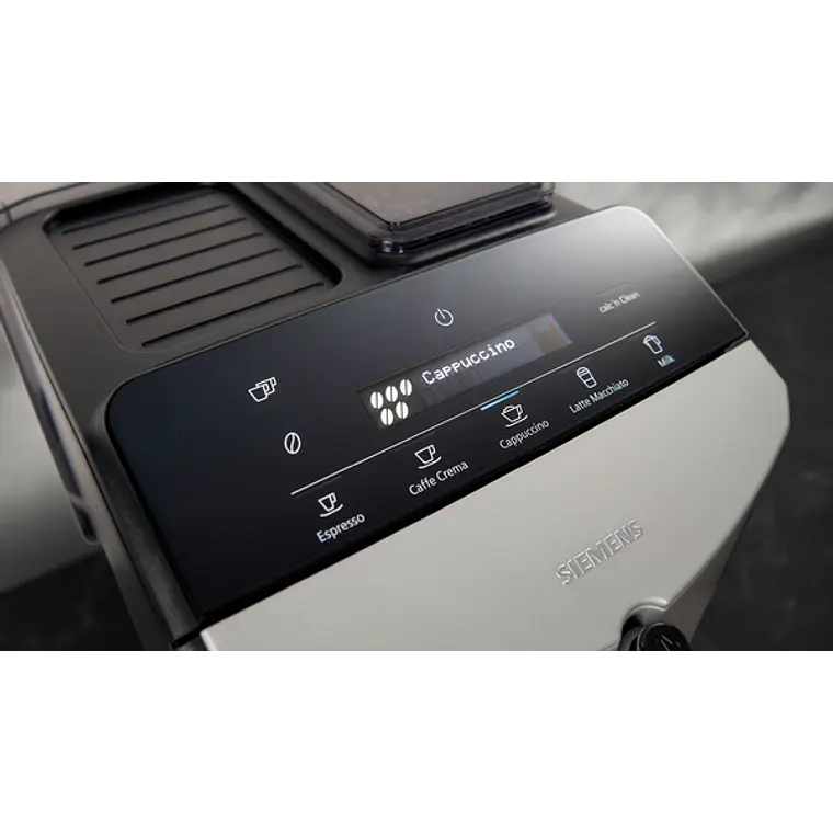 SIEMENS Cafetera superautomática, EQ300, Acero inoxidable metálico 8