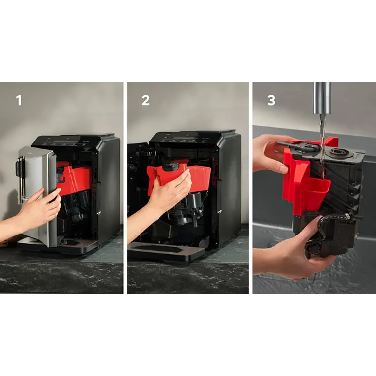 SIEMENS Cafetera superautomática, EQ300, Acero inoxidable metálico 12