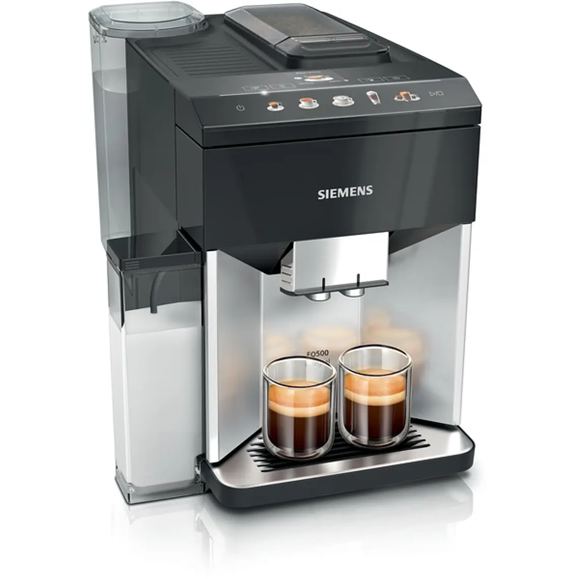 SIEMENS Cafetera superautomática, EQ500 integral, Plateado claro, Negro 1