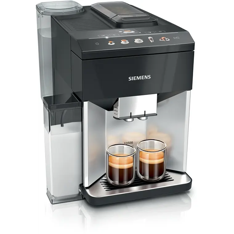 SIEMENS Cafetera superautomática, EQ500 integral, Plateado claro, Negro 1