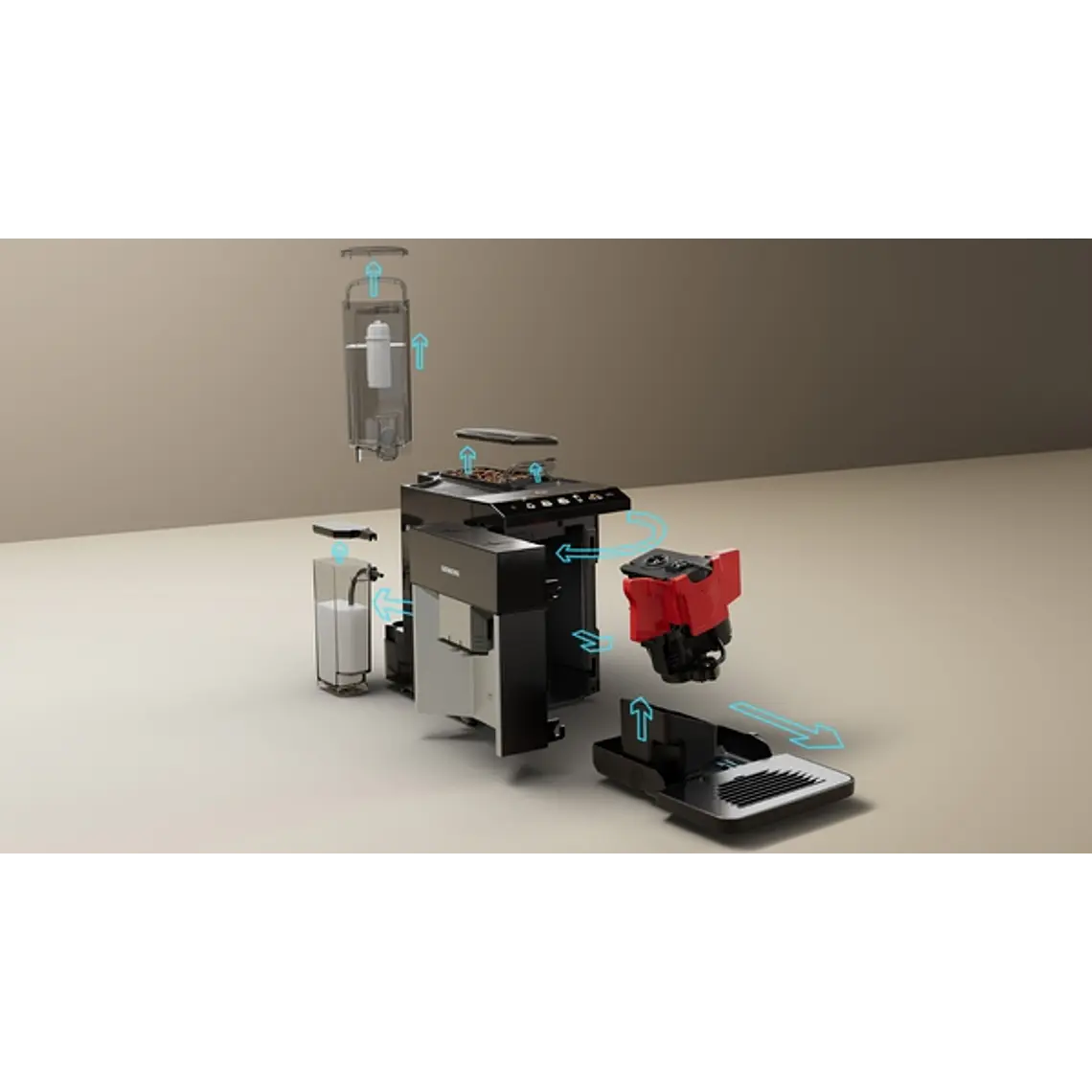 SIEMENS Cafetera superautomática, EQ500 integral, Plateado claro, Negro 4