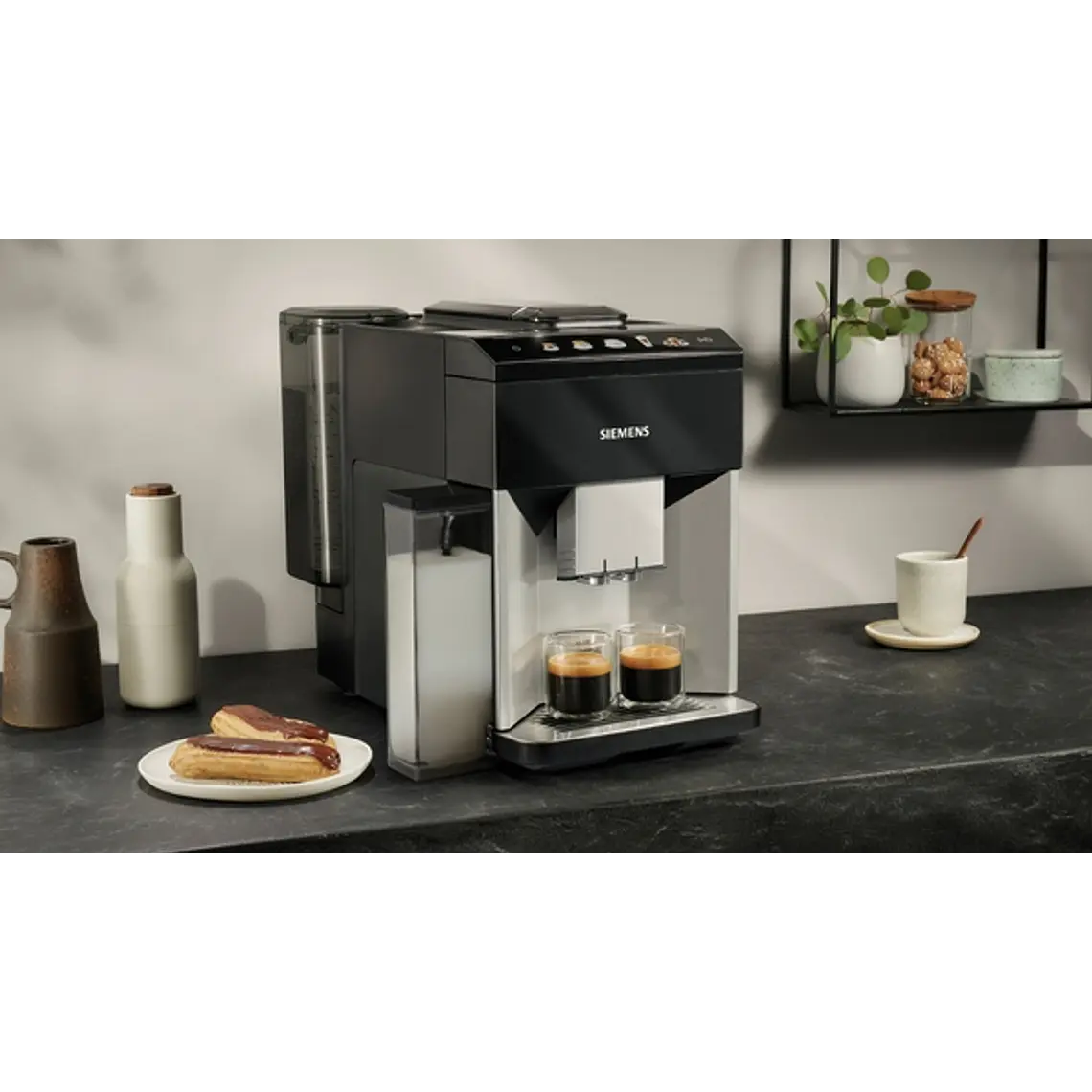 SIEMENS Cafetera superautomática, EQ500 integral, Plateado claro, Negro 8