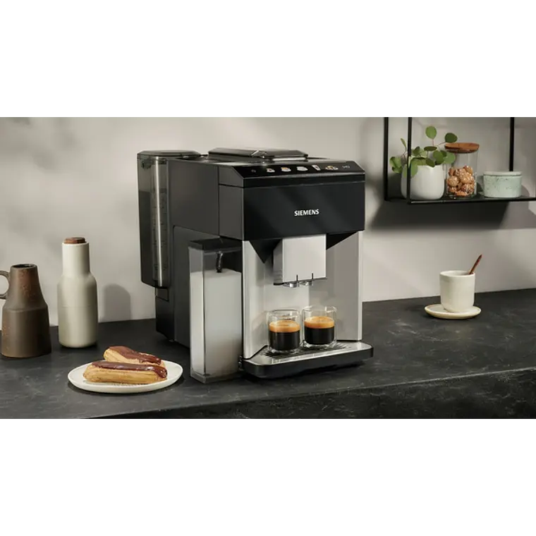 SIEMENS Cafetera superautomática, EQ500 integral, Plateado claro, Negro 8
