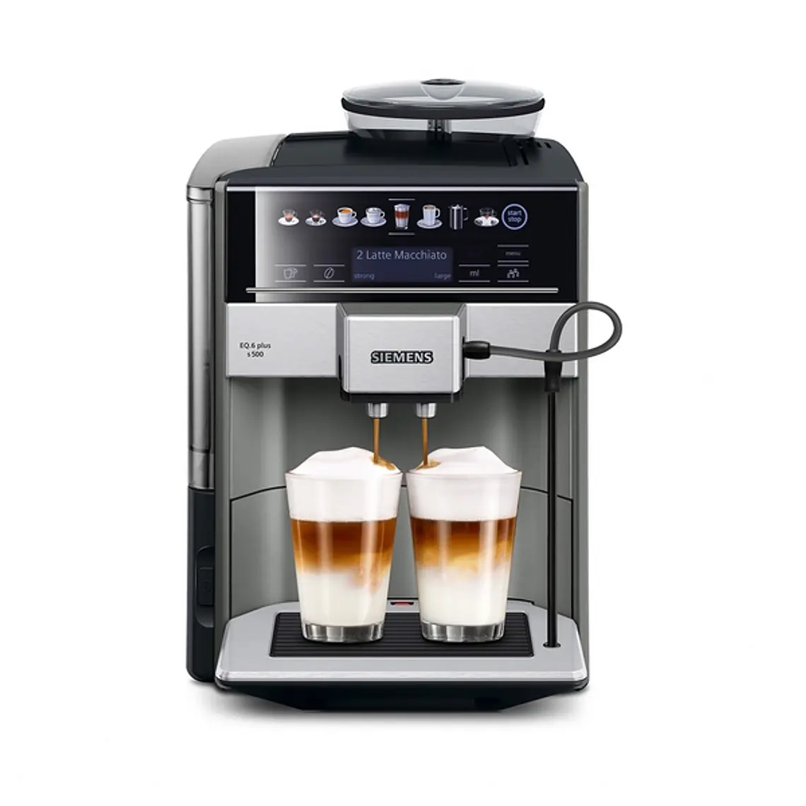 SIEMENS Cafetera superautomática, EQ6 plus s500, Negro y gris 1