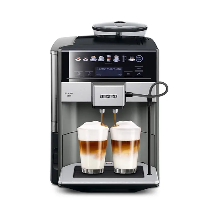 SIEMENS Cafetera superautomática, EQ6 plus s500, Negro y gris 1