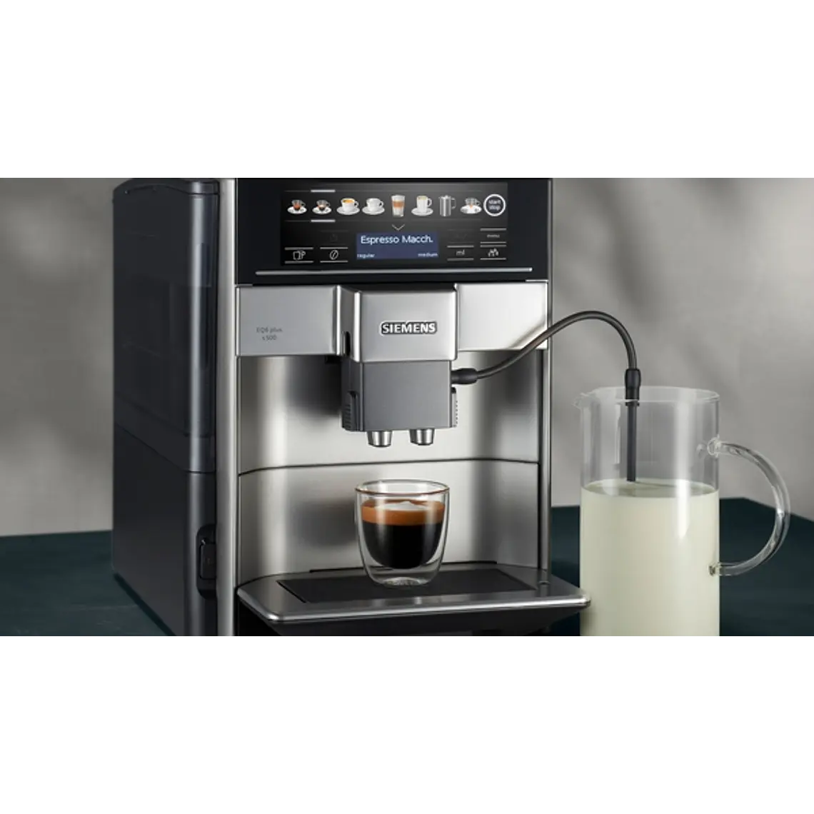 SIEMENS Cafetera superautomática, EQ6 plus s500, Negro y gris 2