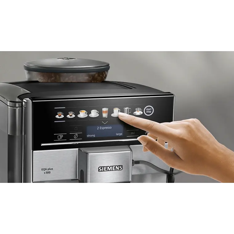SIEMENS Cafetera superautomática, EQ6 plus s500, Negro y gris 4