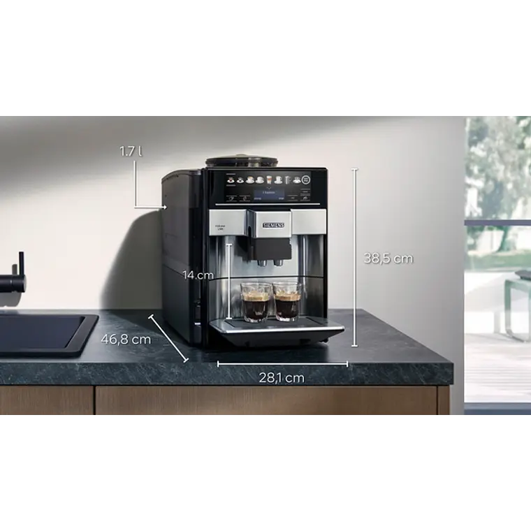 SIEMENS Cafetera superautomática, EQ6 plus s500, Negro y gris 7