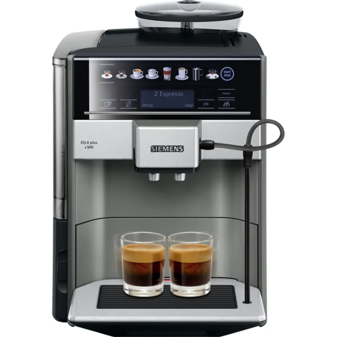 SIEMENS Cafetera superautomática, EQ6 plus s500, Negro y gris 8