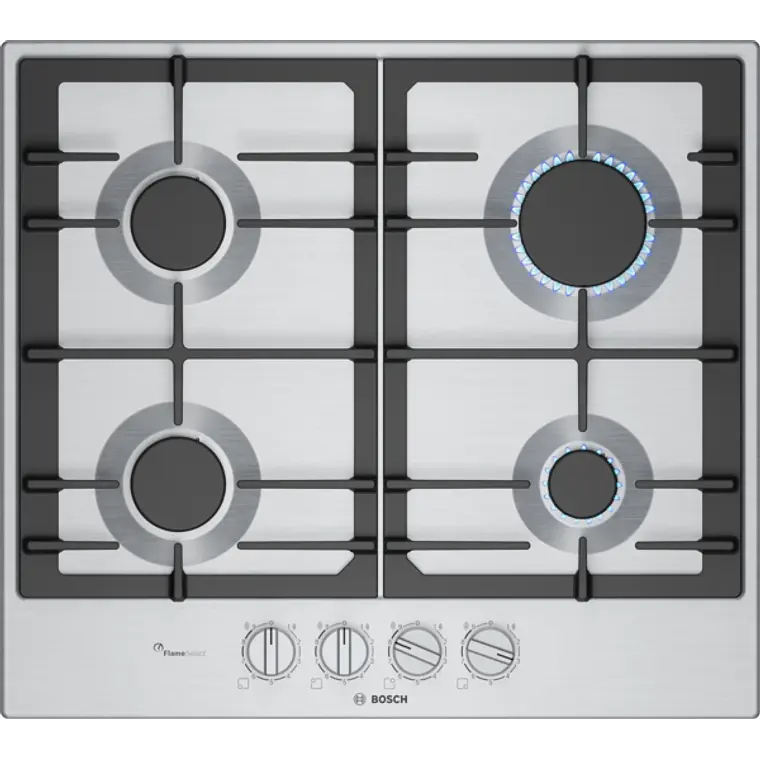Encimera BOSCH Serie 6 Gas acero 60 cm · PCP6A5I90 1