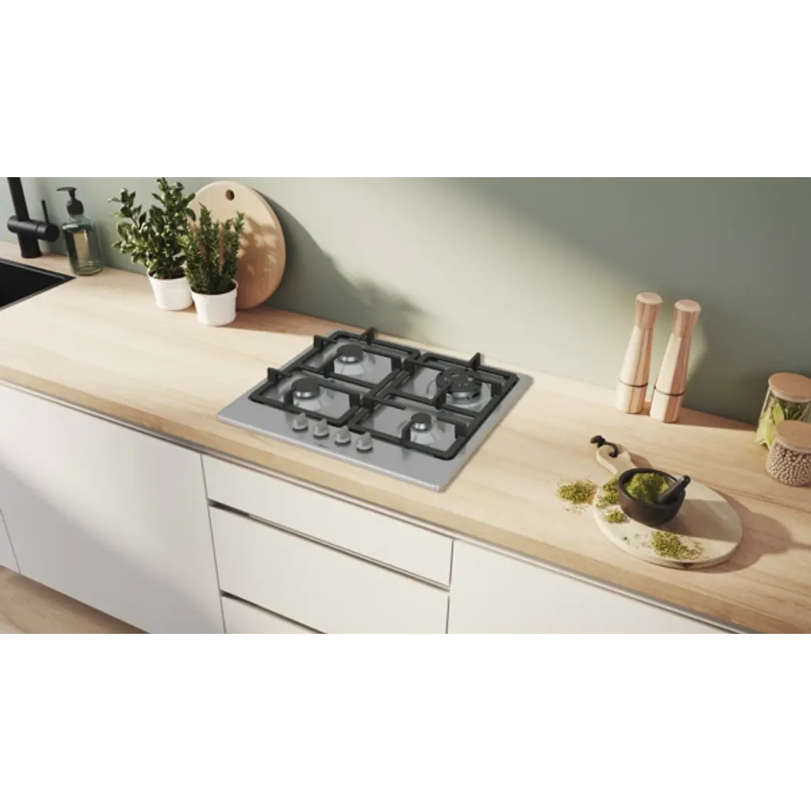 Encimera BOSCH Serie 4 Gas acero 60 cm · PGH6B5K90 2
