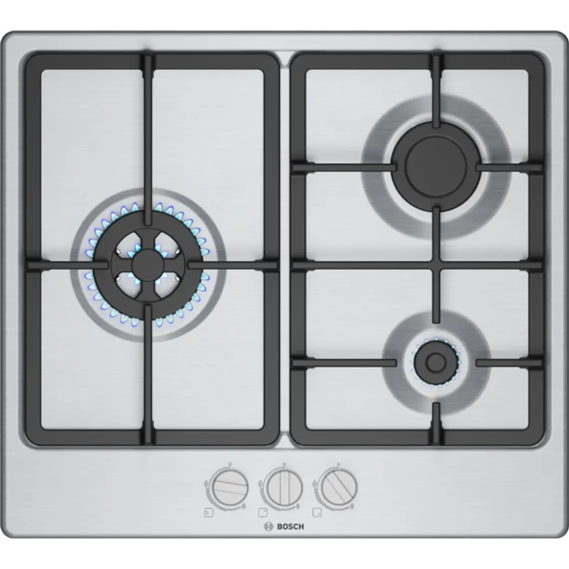 Encimera BOSCH Serie 4 Gas acero 60 cm · PGC6B5K90 1