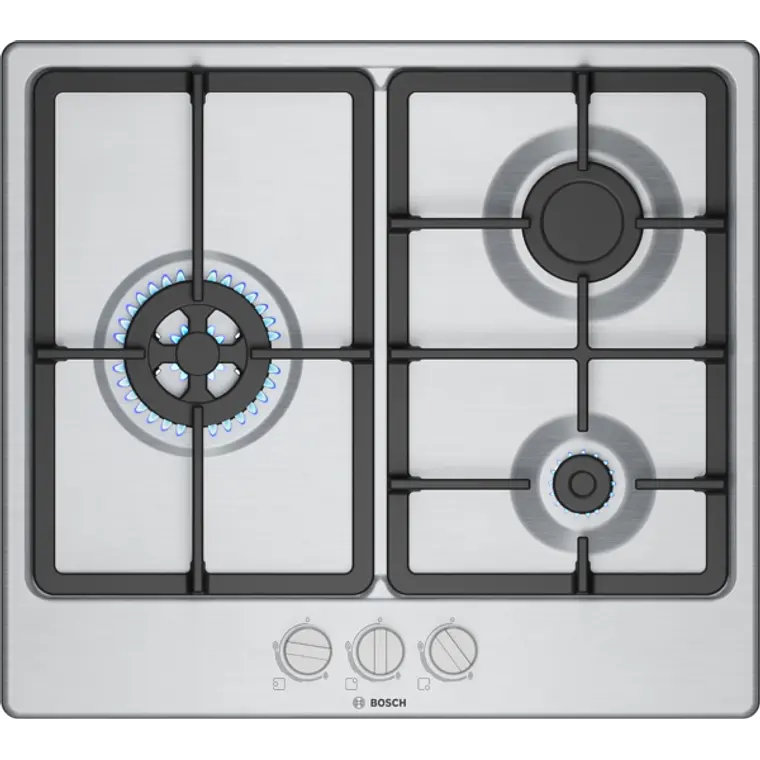 Encimera BOSCH Serie 4 Gas acero 60 cm · PGC6B5K90 1