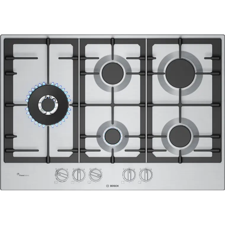 Encimera BOSCH Serie 6 Gas acero 75 cm · PCS7A5I90 1