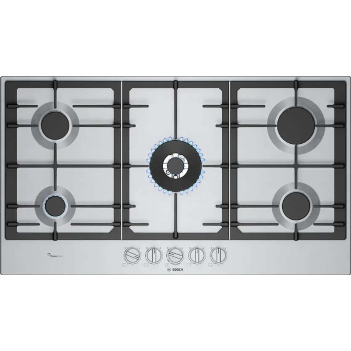 Encimera BOSCH Serie 6 Gas acero 90 cm · PCR9A5I90 1