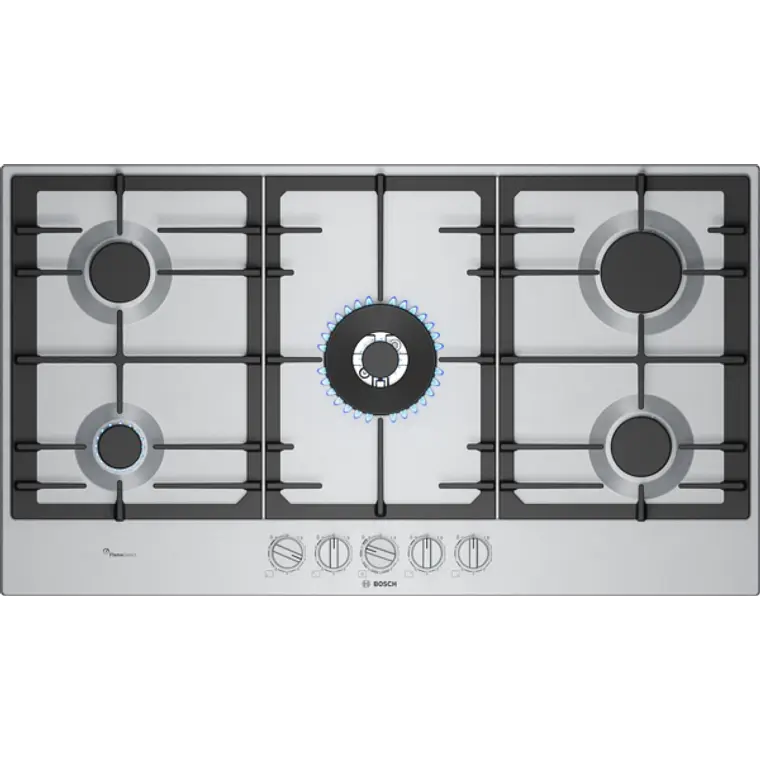 Encimera BOSCH Serie 6 Gas acero 90 cm · PCR9A5I90 1