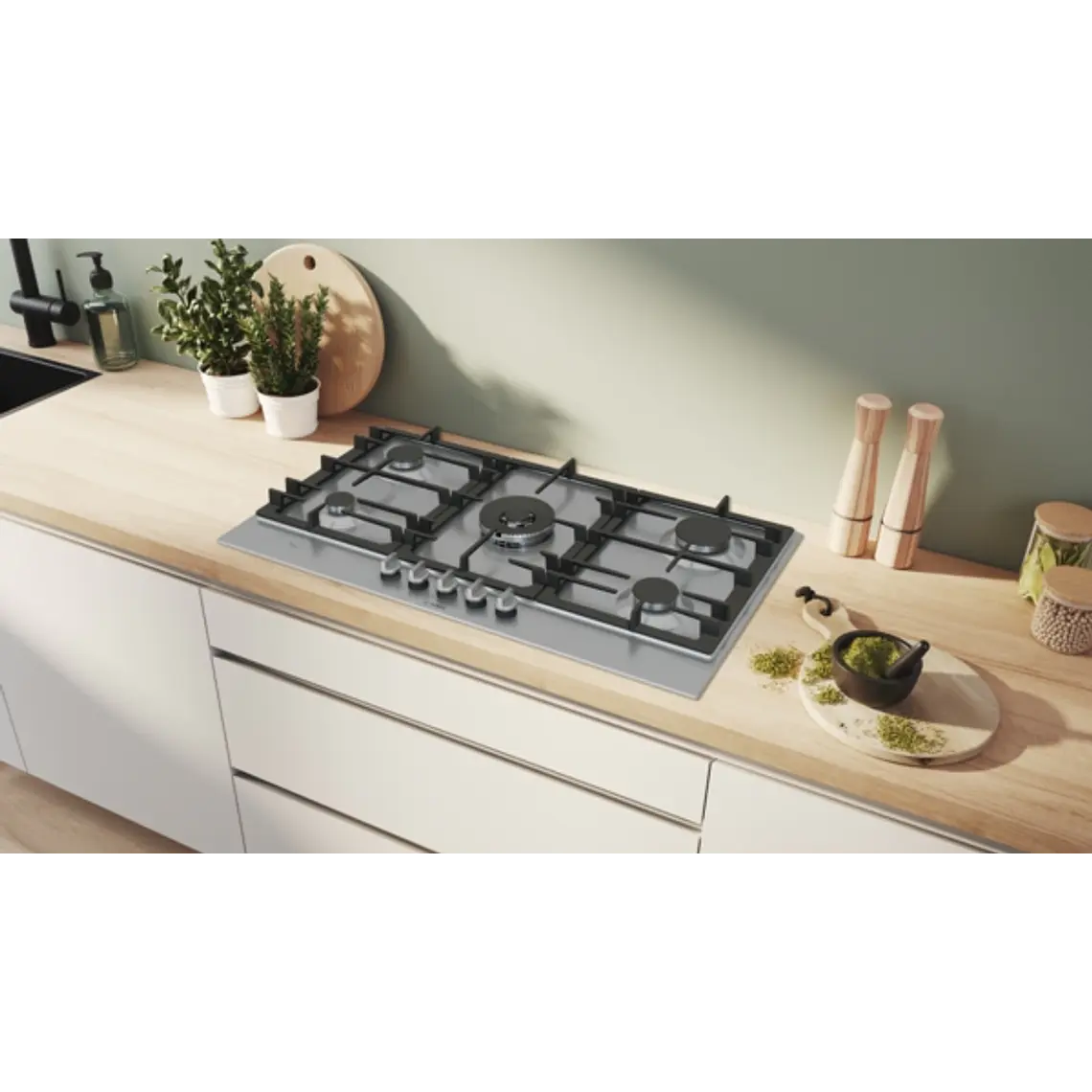 Encimera BOSCH Serie 6 Gas acero 90 cm · PCR9A5I90 2
