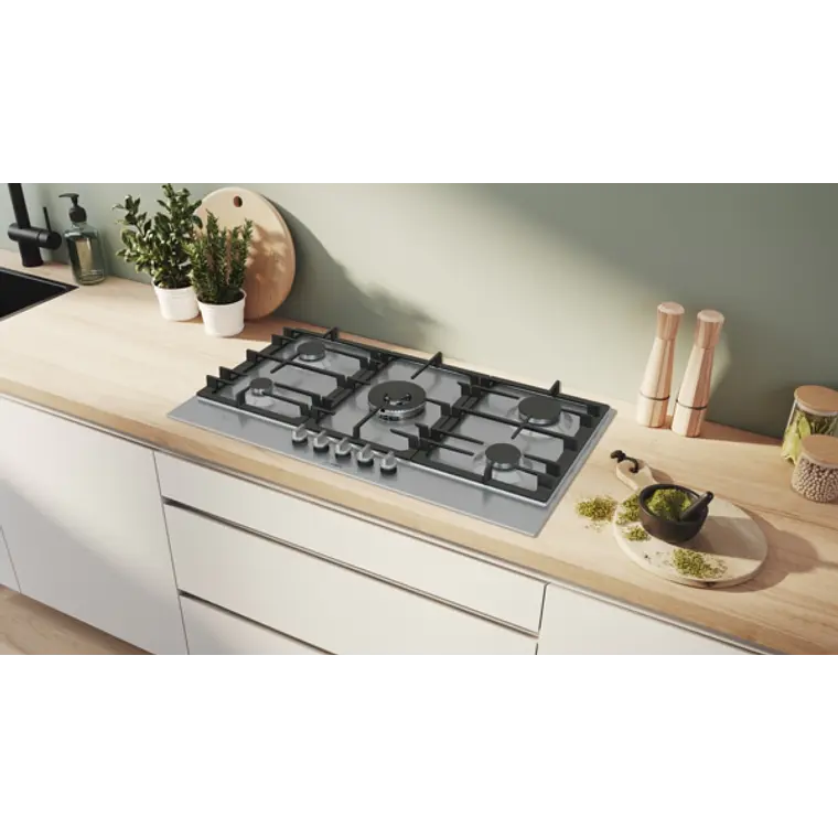 Encimera BOSCH Serie 6 Gas acero 90 cm · PCR9A5I90 2