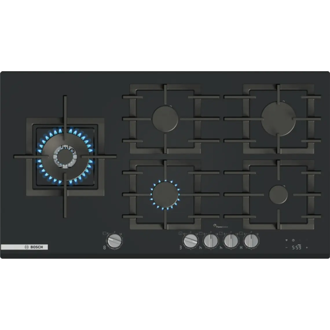 Encimera BOSCH Serie 8 Gas vidrio negro 90 cm · PRS9A6H40 1
