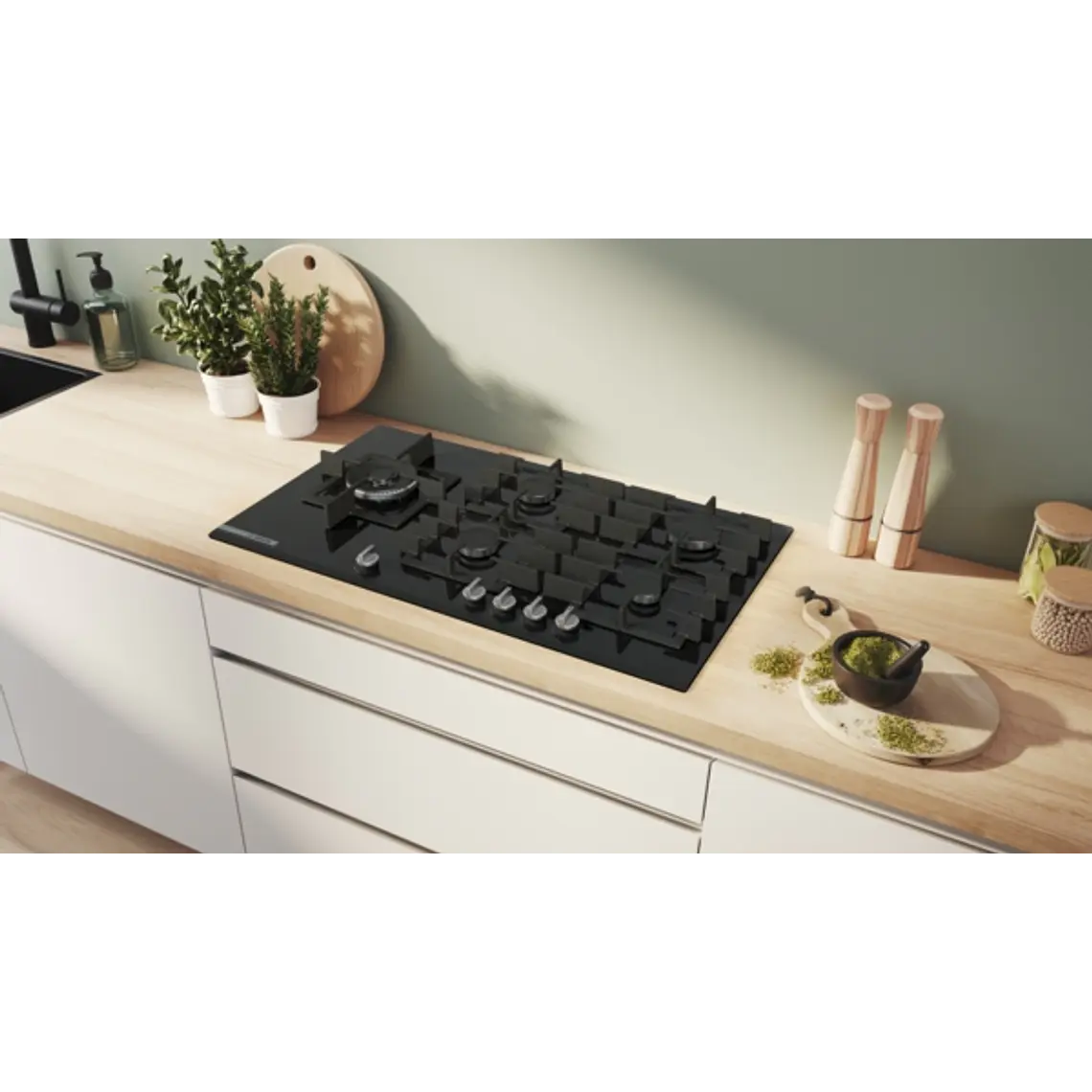 Encimera BOSCH Serie 8 Gas vidrio negro 90 cm · PRS9A6H40 2
