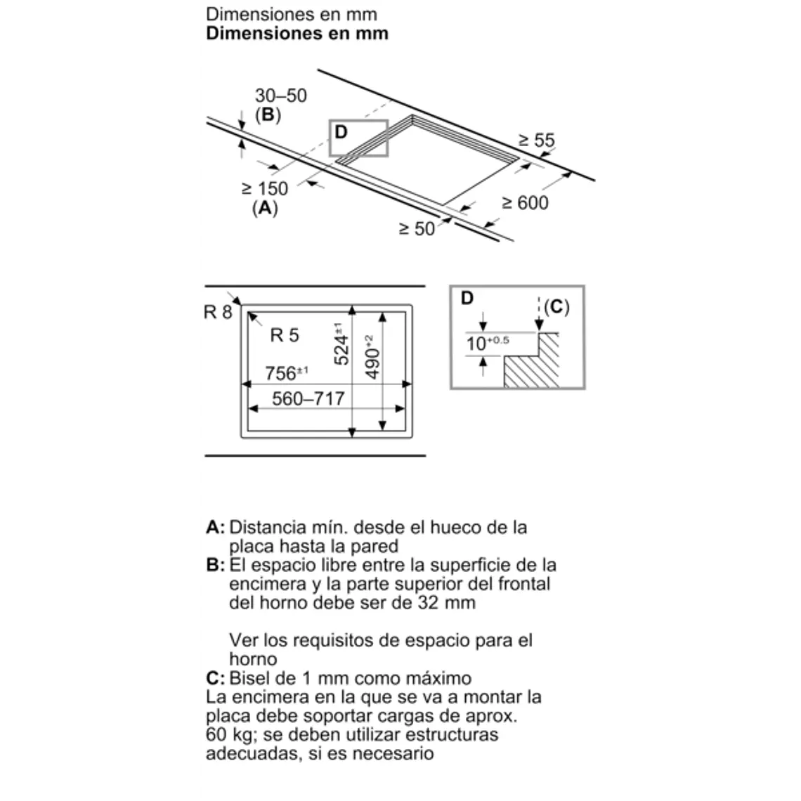 Encimera BOSCH Serie 6 Gas vidrio negro 75 cm · PPQ7A6I40 8