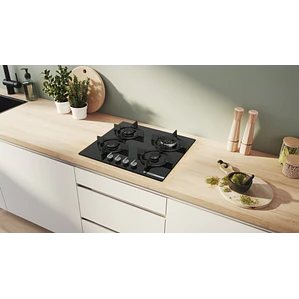Encimera BOSCH Serie 6 Gas vidrio negro 60 cm · PPH6A6I10