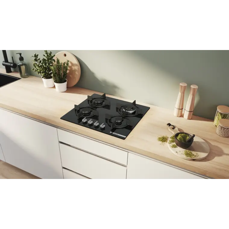 Encimera BOSCH Serie 6 Gas vidrio negro 60 cm · PPH6A6I10 2