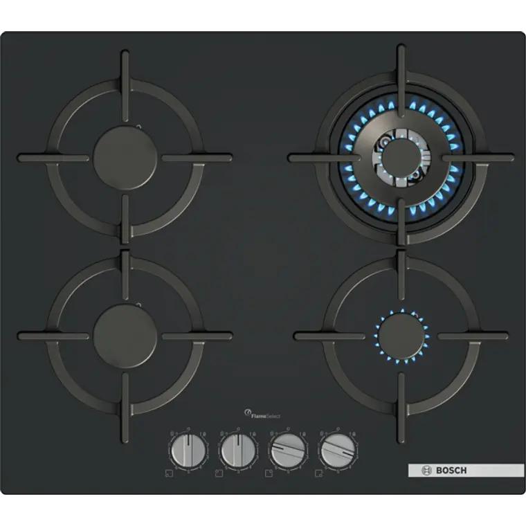 Encimera BOSCH Serie 6 Gas vidrio negro 60 cm · PPH6A6I10 1