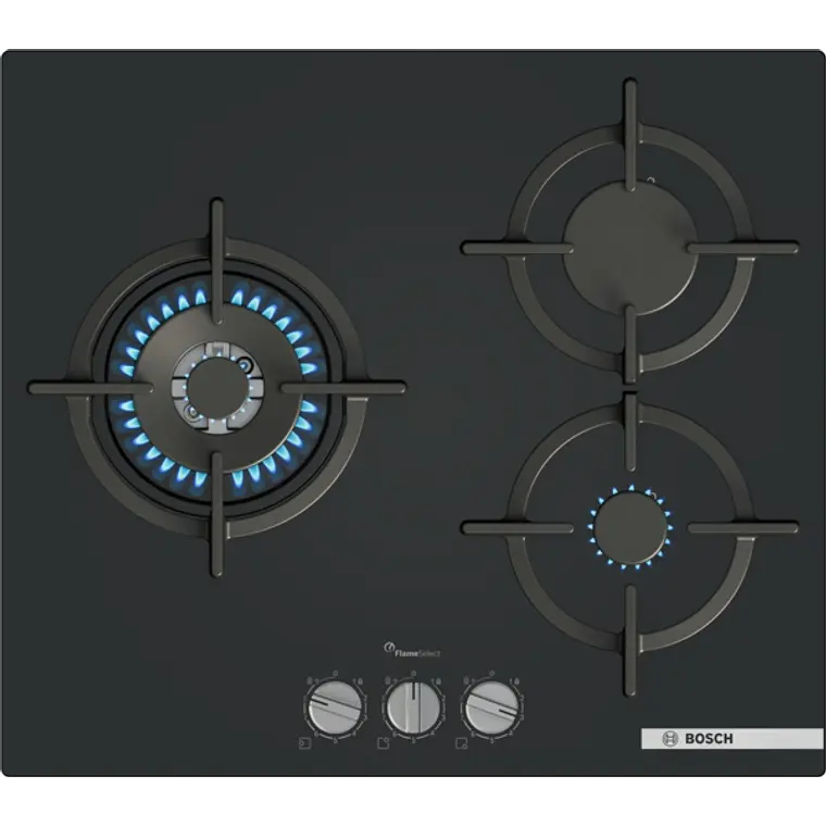 Encimera BOSCH Serie 6 Gas vidrio negro 60 cm · PPC6A6I10 1