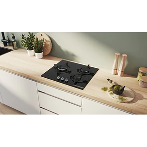 Encimera BOSCH Serie 6 Gas vidrio negro 60 cm · PPC6A6I10