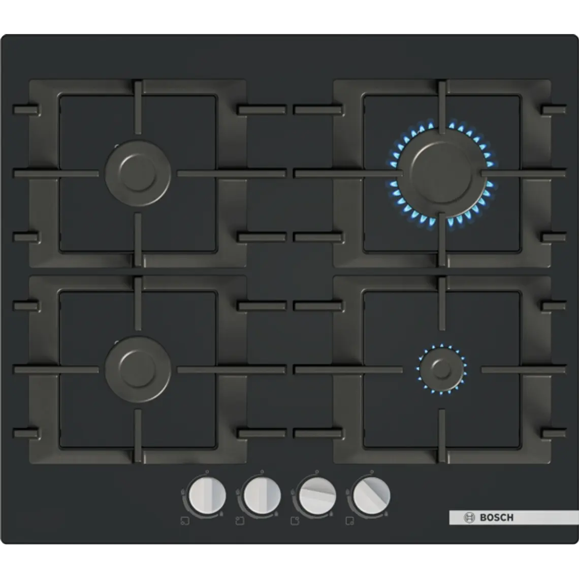 Encimera BOSCH Serie 4 Gas vidrio negro 60 cm · PNP6B6K40 1