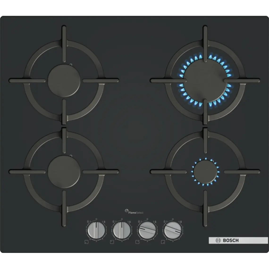 Encimera BOSCH Serie 6 Gas vidrio negro 60 cm · PPP6A6I10 1