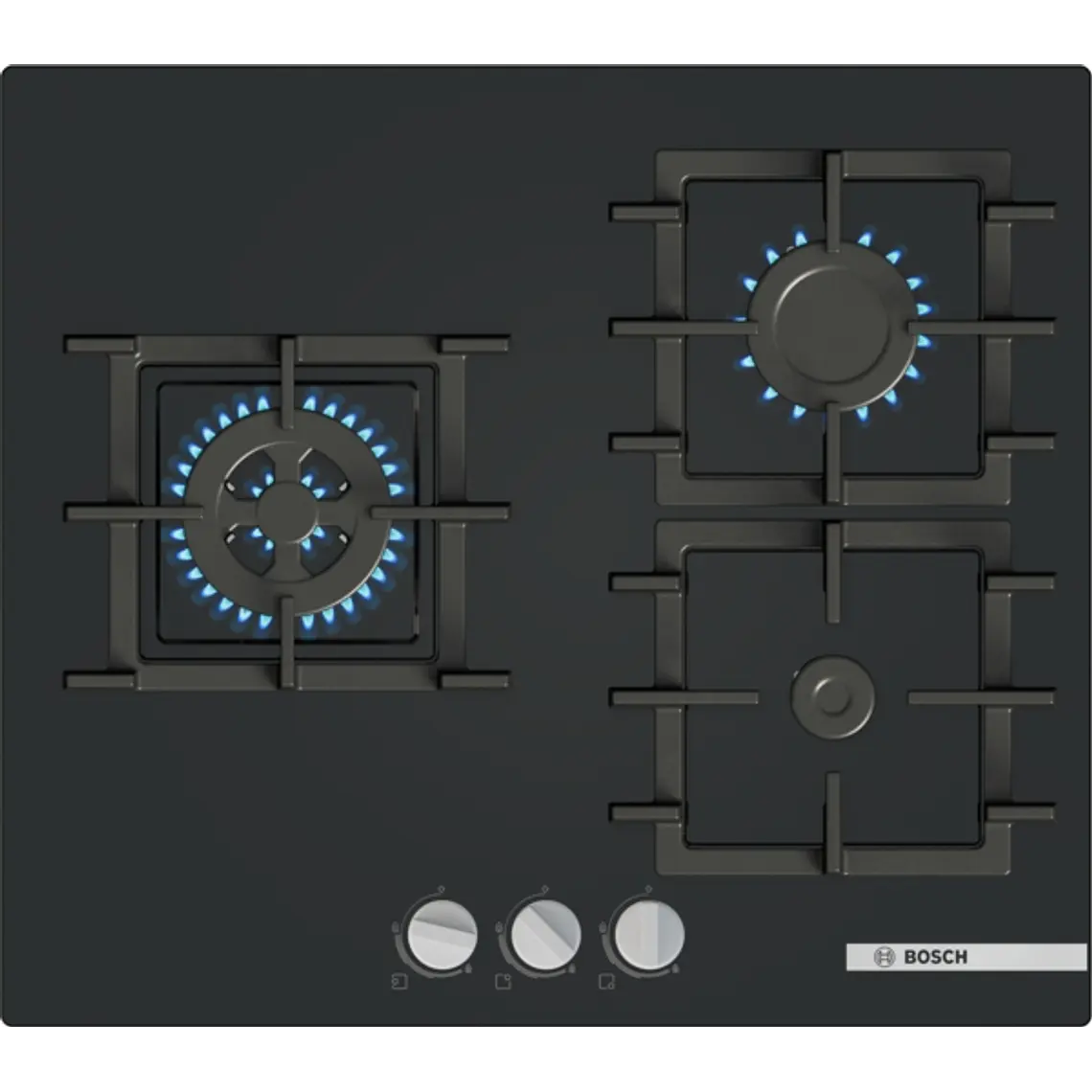 Encimera BOSCH Serie 4 Gas vidrio negro 60 cm · PNC6B6K40 1